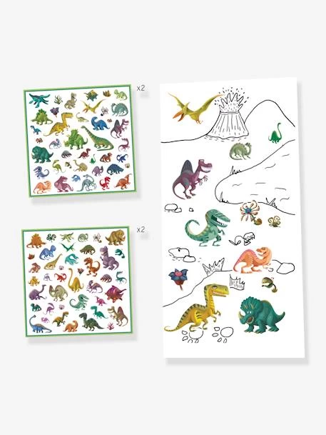 160 Stickers Dinosaures DJECO Vert - Djeco 2 160 Stickers Dinosaures DJECO Vert - Djeco – Image 2