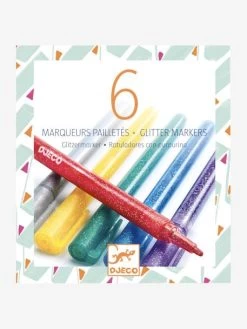 6 Marqueurs Pailletés DJECO Multicolore - Djeco