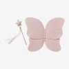 Ailes De Papillon En Gaze De Coton + Baguette Magique Rose - Vertbaudet