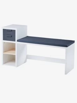 Banc De Lecture + Rangement LIGNE REGLISSE Blanc/gris Foncé - Vertbaudet -Périphériques Pour Enfants banc de lecture rangement ligne reglisse 2
