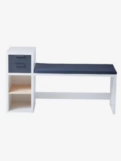 Banc De Lecture + Rangement LIGNE REGLISSE Blanc/gris Foncé - Vertbaudet -Périphériques Pour Enfants banc de lecture rangement ligne reglisse 4