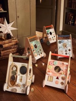 Chariot De Marche Avec Freins HANOÏ En Bois FSC® Multicolore - Vertbaudet -Périphériques Pour Enfants chariot de marche avec freins hanoi en bois fsc 3