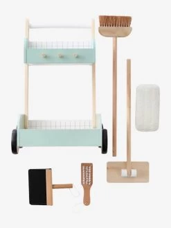 Chariot De Ménage En Bois FSC® Vert - Vertbaudet -Périphériques Pour Enfants chariot de menage en bois fsc 4
