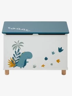 Coffre à Jouets Dinosaure Blanc Imprimé - Vertbaudet -Périphériques Pour Enfants coffre a jouets dinosaure 2