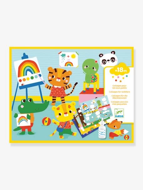 Collage Pour Les Tout Petits Ma Journée DJECO Bleu - Djeco 1 Collage Pour Les Tout Petits Ma Journée DJECO Bleu - Djeco