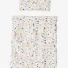 Couette + Oreiller Poupon En Gaze De Coton Blanc Fleuri - Vertbaudet