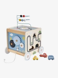 Cube D'activités à Tirer EN VOITURE SIMON En Bois FSC® Multicolore - Vertbaudet -Périphériques Pour Enfants cube dactivites a tirer en voiture simon en bois fsc 4