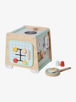 Cube D'activités Cuisinette En Bois FSC® Beige - Vertbaudet -Périphériques Pour Enfants cube dactivites cuisinette en bois fsc 2