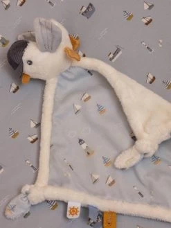 Doudou Carré Mouette - Sailors Bay - LITTLE DUTCH Bleu Grisé - Little Dutch -Périphériques Pour Enfants doudou carre mouette sailors bay little dutch 3