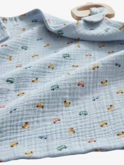 Doudou En Gaze De Coton + Hochet Bois EN VOITURE SIMON Multicolore - Vertbaudet -Périphériques Pour Enfants doudou en gaze de coton hochet bois en voiture simon 4