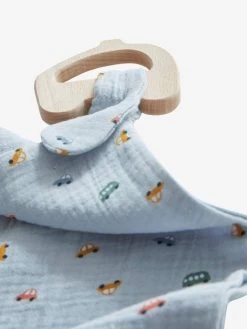 Doudou En Gaze De Coton + Hochet Bois EN VOITURE SIMON Multicolore - Vertbaudet -Périphériques Pour Enfants doudou en gaze de coton hochet bois en voiture simon 5