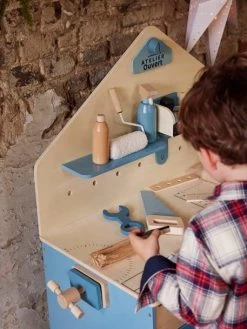 Grand établi De Bricolage En Bois FSC® Et Métal Bleu - Vertbaudet -Périphériques Pour Enfants grand etabli de bricolage en bois fsc et metal 3