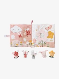 Grand Livre D'éveil Et Marionnettes à Doigts En Velours PAYS ROSE Multicolore - Vertbaudet -Périphériques Pour Enfants grand livre deveil et marionnettes a doigts en velours pays rose 2
