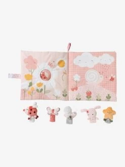 Grand Livre D'éveil Et Marionnettes à Doigts En Velours PAYS ROSE Multicolore - Vertbaudet -Périphériques Pour Enfants grand livre deveil et marionnettes a doigts en velours pays rose 3