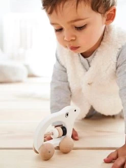 Hochet Ourson En Bois FSC® Blanc - Vertbaudet -Périphériques Pour Enfants hochet ourson en bois fsc 2
