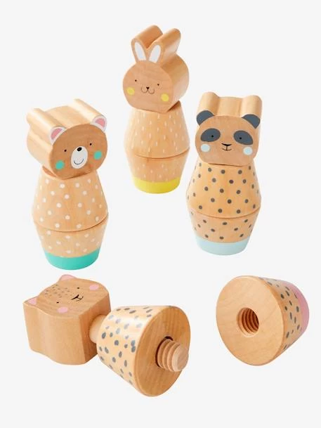 Jeu Des Animaux à Visser En Bois FSC® Multicolore - Tanzanie - Vertbaudet 1 Jeu Des Animaux à Visser En Bois FSC® Multicolore - Tanzanie - Vertbaudet