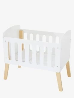 Lit Poupon Sur Pieds En Bois FSC® Blanc - Vertbaudet -Périphériques Pour Enfants lit poupon sur pieds en bois fsc 3