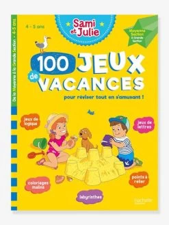Livre éducatif Sami Et Julie - 100 Jeux De Vacances De La Moyenne à La Grande Section - Cahier De Vacances 2021 - HACHETTE ÉDUCATION Blanc - Hachette