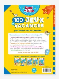 Livre éducatif Sami Et Julie - 100 Jeux De Vacances Du CP Au CE1 - Cahier De Vacances 2021 - HACHETTE ÉDUCATION Blanc - Hachette -Périphériques Pour Enfants livre educatif sami et julie 100 jeux de vacances du cp au ce1 cahier de vacances 2021 hachette education 3