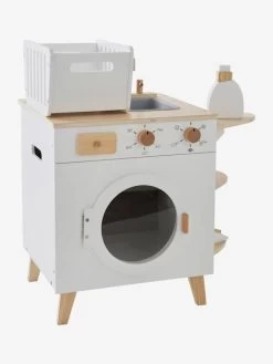 Machine à Laver Et à Repasser En Bois FSC® Blanc - Vertbaudet -Périphériques Pour Enfants machine a laver et a repasser en bois fsc 5