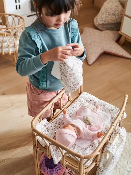 Matelas à Langer Poupon En Gaze De Coton Flora Multicolore - Vertbaudet 2 Matelas à Langer Poupon En Gaze De Coton Flora Multicolore - Vertbaudet – Image 2