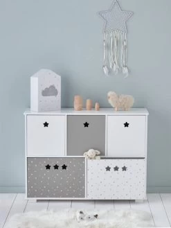 Meuble De Rangement 5 Bacs LIGNE SIRIUS Blanc/gris - Vertbaudet -Périphériques Pour Enfants meuble de rangement 5 bacs ligne sirius 2