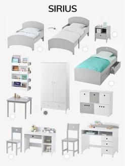 Meuble De Rangement 5 Bacs LIGNE SIRIUS Blanc/gris - Vertbaudet -Périphériques Pour Enfants meuble de rangement 5 bacs ligne sirius 3