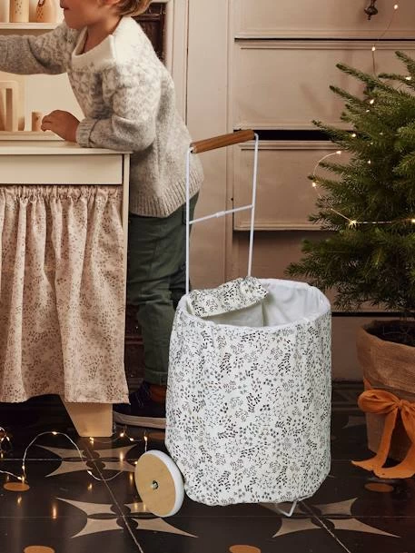 Panier De Courses à Roulettes En Métal, Tissu Et Bois FSC® Gris - Vertbaudet 3 Panier De Courses à Roulettes En Métal, Tissu Et Bois FSC® Gris - Vertbaudet – Image 3