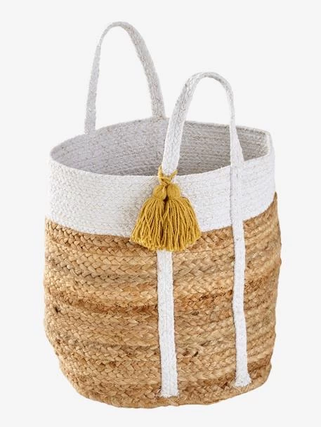Panier En Jute Avec Fils Lurex Marguerite Blanc - Vertbaudet 1 Panier En Jute Avec Fils Lurex Marguerite Blanc - Vertbaudet