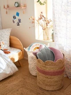 Panier En Jute Festonné Fiore Osier/rose - Vertbaudet -Périphériques Pour Enfants panier en jute festonne fiore 3