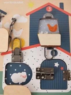 Planche à Verrous En Bois FSC® Multicolore - Vertbaudet -Périphériques Pour Enfants planche a verrous en bois fsc 3