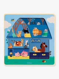 Puzzle 3 Niveaux Chez Moo DJECO Bleu - Djeco -Périphériques Pour Enfants puzzle 3 niveaux chez moo djeco 3