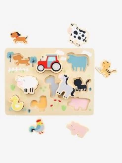 Puzzle à Encastrer Ferme En Bois FSC® Multicolore - Vertbaudet -Périphériques Pour Enfants puzzle a encastrer ferme en bois fsc 3