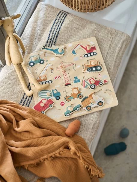 Puzzle Boutons Chantier En Bois FSC® Jaune - Vertbaudet 1 Puzzle Boutons Chantier En Bois FSC® Jaune - Vertbaudet