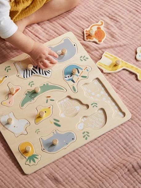 Puzzle Boutons Jungle En Bois FSC® Multicolore - Vertbaudet 1 Puzzle Boutons Jungle En Bois FSC® Multicolore - Vertbaudet