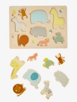 Puzzle Chunky Jungle En Bois FSC® Multicolore - Vertbaudet -Périphériques Pour Enfants puzzle chunky jungle en bois fsc 2