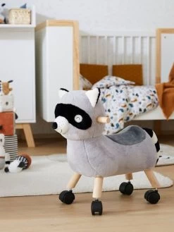 Raton Laveur Masqué à Roulettes En Peluche Et Bois FSC® Multicolore - Vertbaudet -Périphériques Pour Enfants raton laveur masque a roulettes en peluche et bois fsc 2