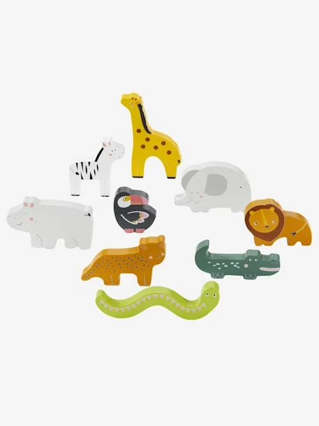 Set Animaux En Bois Multicolore - Vertbaudet 1 Set Animaux En Bois Multicolore - Vertbaudet