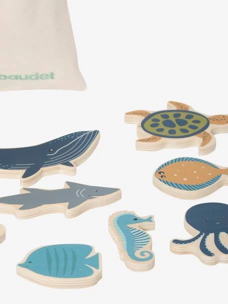 Set D'animaux Marins En Bois FSC® Bleu - Vertbaudet 3 Set D'animaux Marins En Bois FSC® Bleu - Vertbaudet – Image 3