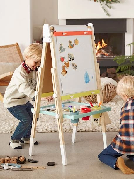 Tableau Pliable Et Réglable En Hauteur 3 En 1 En Bois FSC® Multicolore - Vertbaudet 1 Tableau Pliable Et Réglable En Hauteur 3 En 1 En Bois FSC® Multicolore - Vertbaudet
