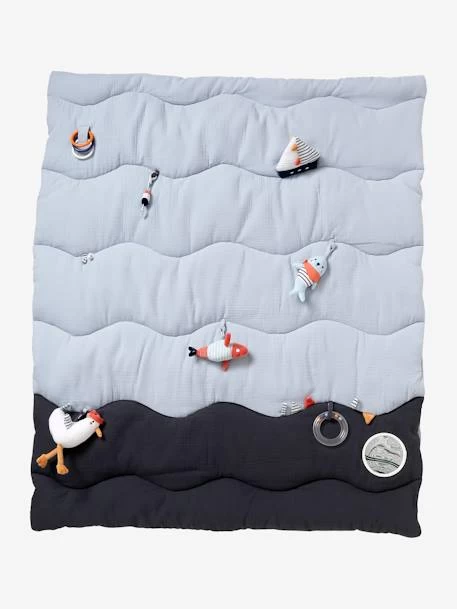 Tapis D'éveil Souple Sans Arche LEON SUR LE PONTON Bleu - Vertbaudet 1 Tapis D'éveil Souple Sans Arche LEON SUR LE PONTON Bleu - Vertbaudet