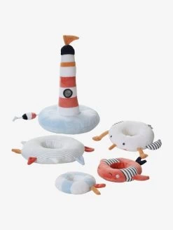 Tour à Empiler En Tissu LEON SUR LE PONTON Multicolore - Vertbaudet -Périphériques Pour Enfants tour a empiler en tissu leon sur le ponton 3