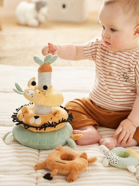 Tour à Empiler En Tissu TANZANIE Multicolore - Vertbaudet 1 Tour à Empiler En Tissu TANZANIE Multicolore - Vertbaudet