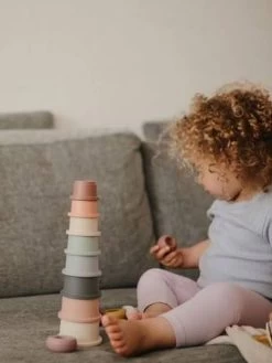 Tour à Empiler - MUSHIE Rose - Mushie -Périphériques Pour Enfants tour a empiler mushie 2